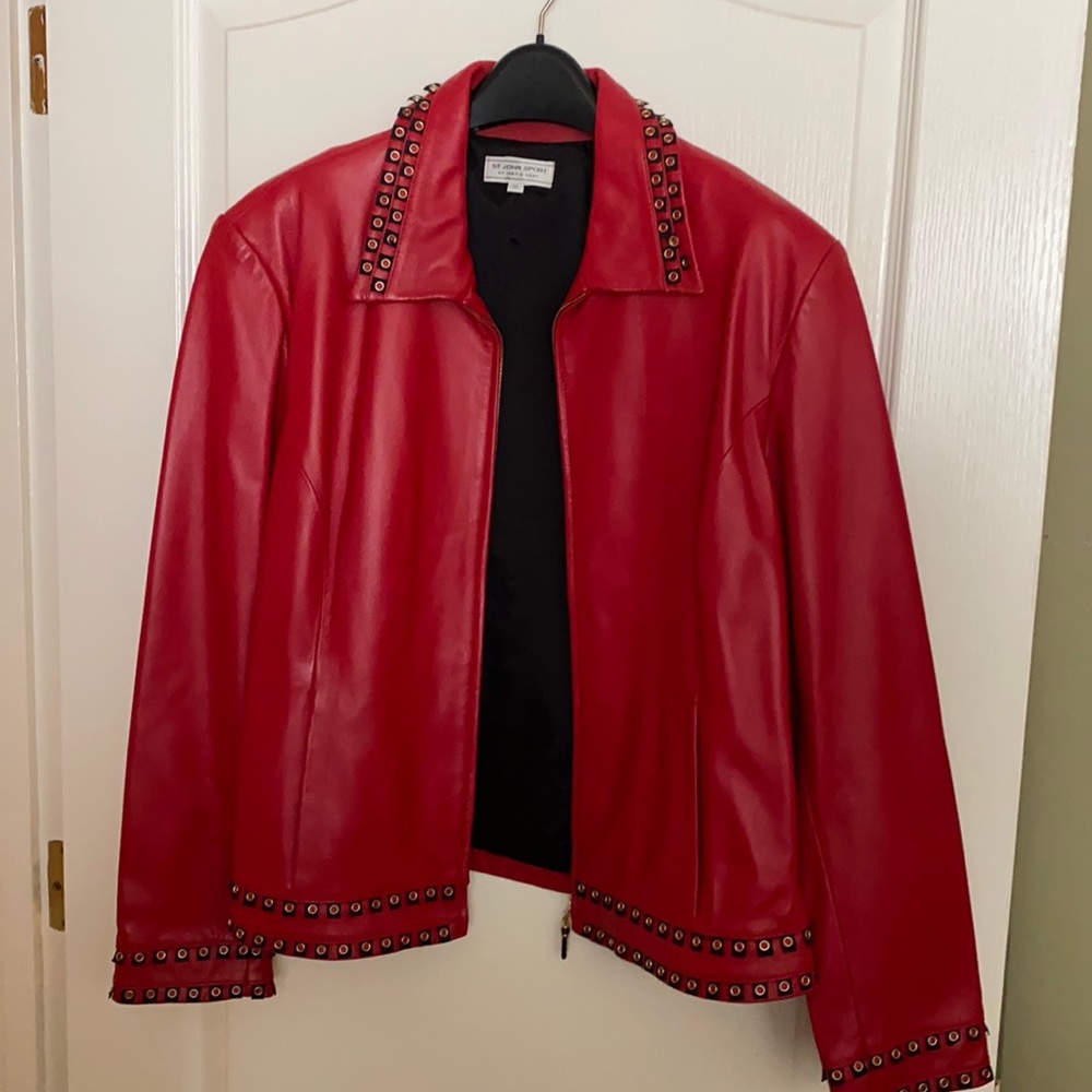 Beautiful XL Red Leather jacket.